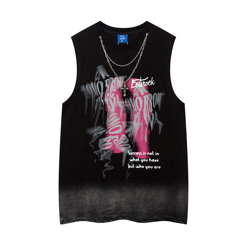Fashion Depressed Abstract Chain Vest Men