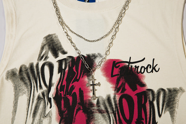 Fashion Depressed Abstract Chain Vest Men