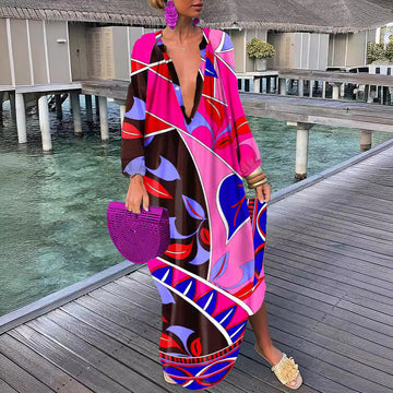 Top-selling Product Fashion Printed V-neck Dress