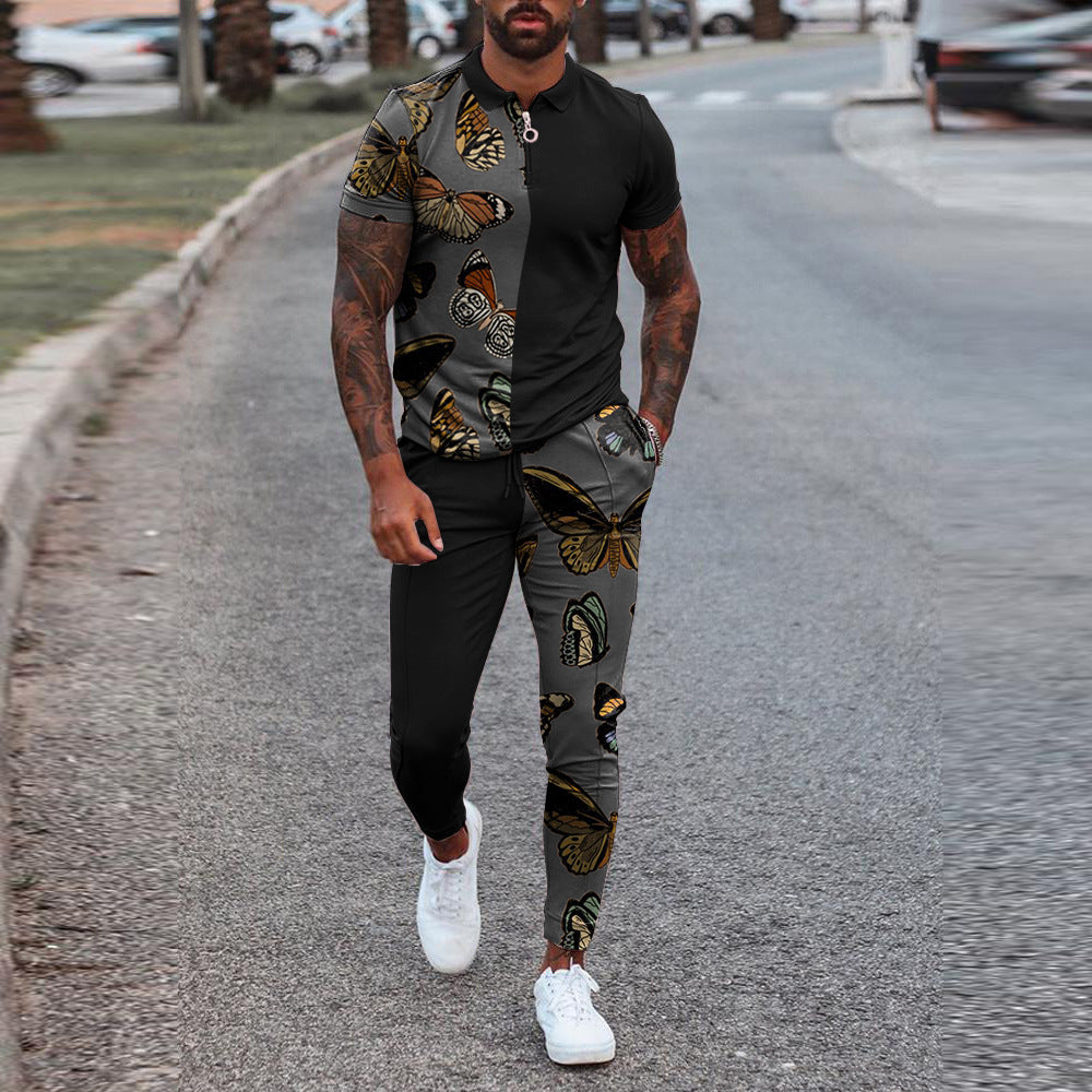 Summer Hot Style Cross-border Men's Slim Fit Trendy Casual Youth Suit