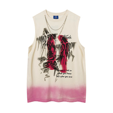 Fashion Depressed Abstract Chain Vest Men