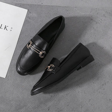 Small Leather Shoes For Women British Women's Shoes Slip-on
