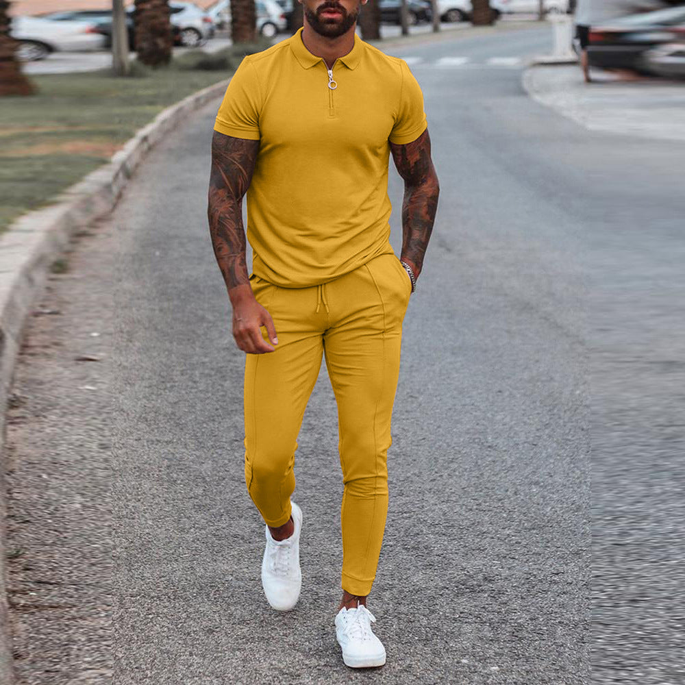 Summer Hot Style Cross-border Men's Slim Fit Trendy Casual Youth Suit