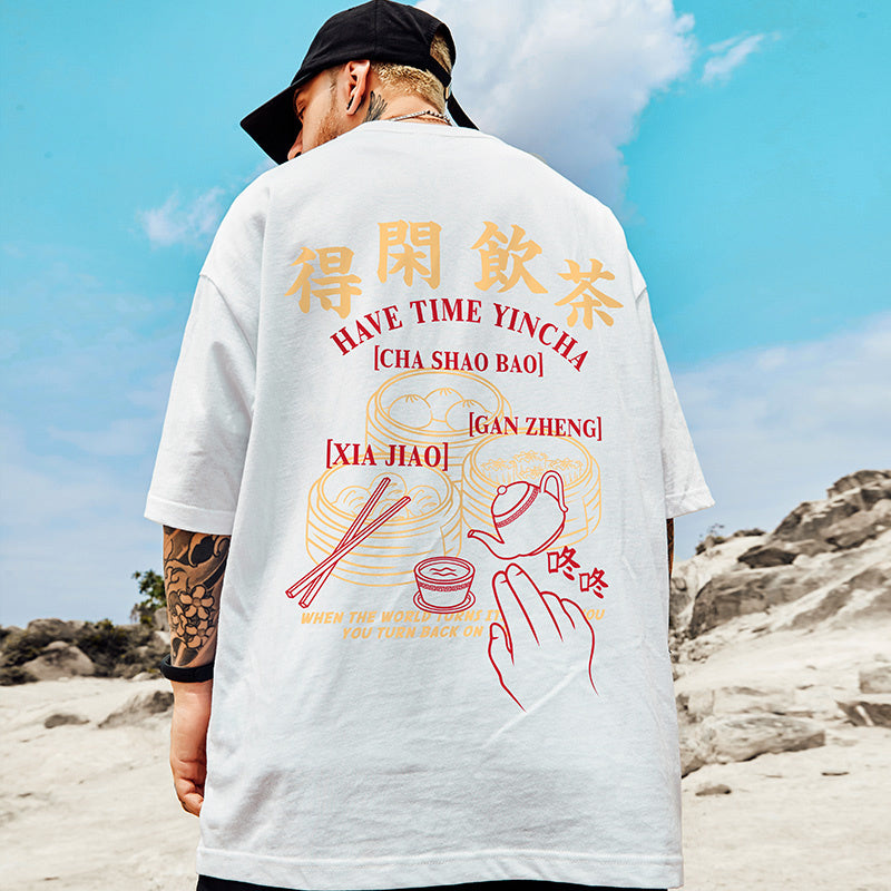 American Summer National Tide Print Short-sleeved T-shirt Men