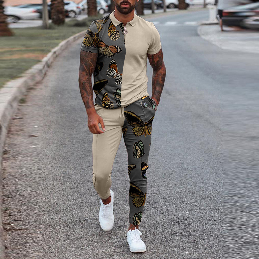 Summer Hot Style Cross-border Men's Slim Fit Trendy Casual Youth Suit