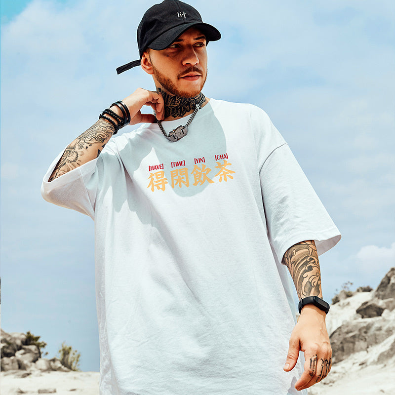 American Summer National Tide Print Short-sleeved T-shirt Men