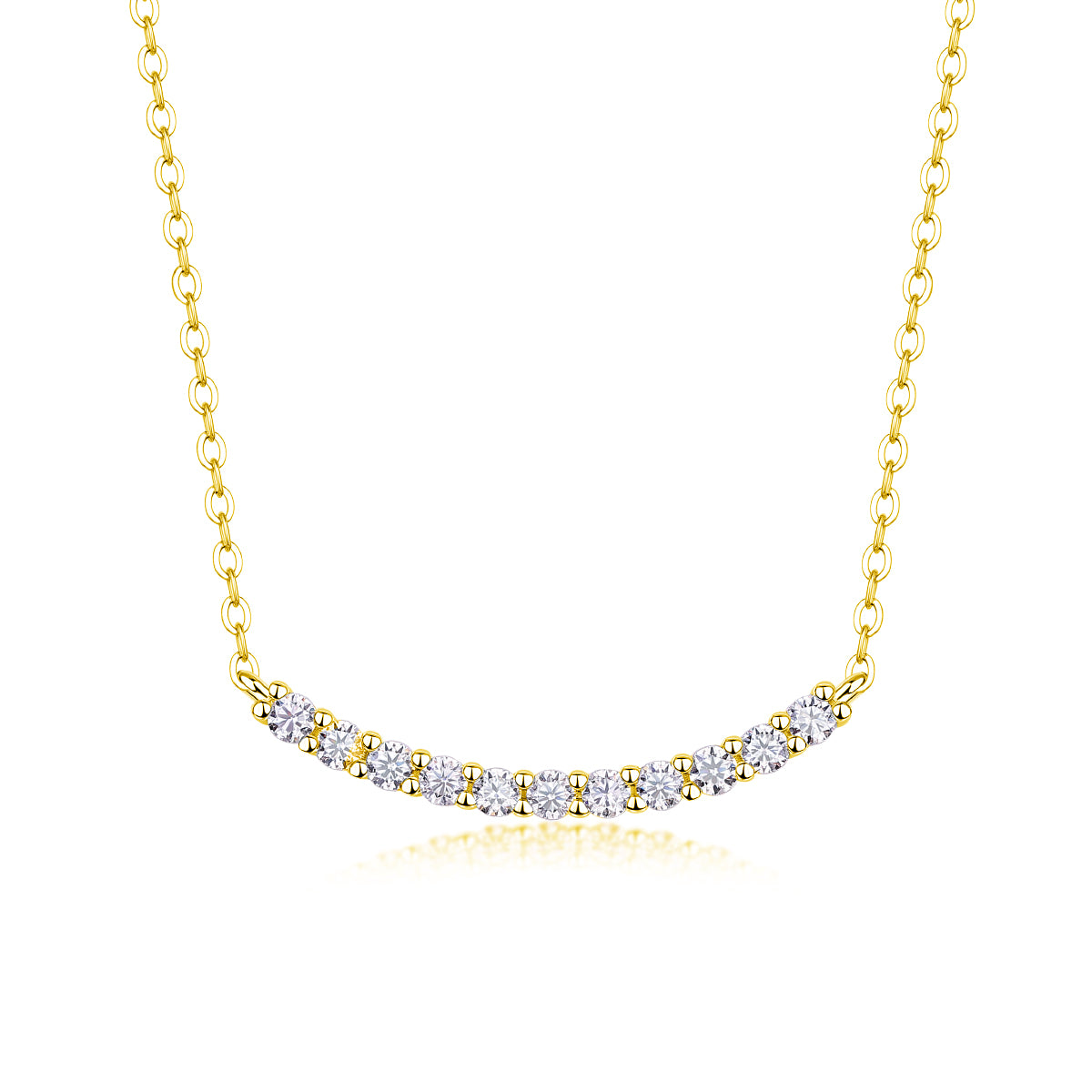 Relaxed Feel - A Fashionable And Trendy Necklace Pendant Set With Top-quality Moissanite S925 Silver And Platinum-plated Gold Can Be Tested With A Diamond Pen In Gold Rose Gold