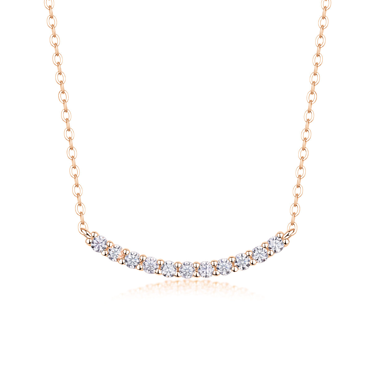 Relaxed Feel - A Fashionable And Trendy Necklace Pendant Set With Top-quality Moissanite S925 Silver And Platinum-plated Gold Can Be Tested With A Diamond Pen In Gold Rose Gold