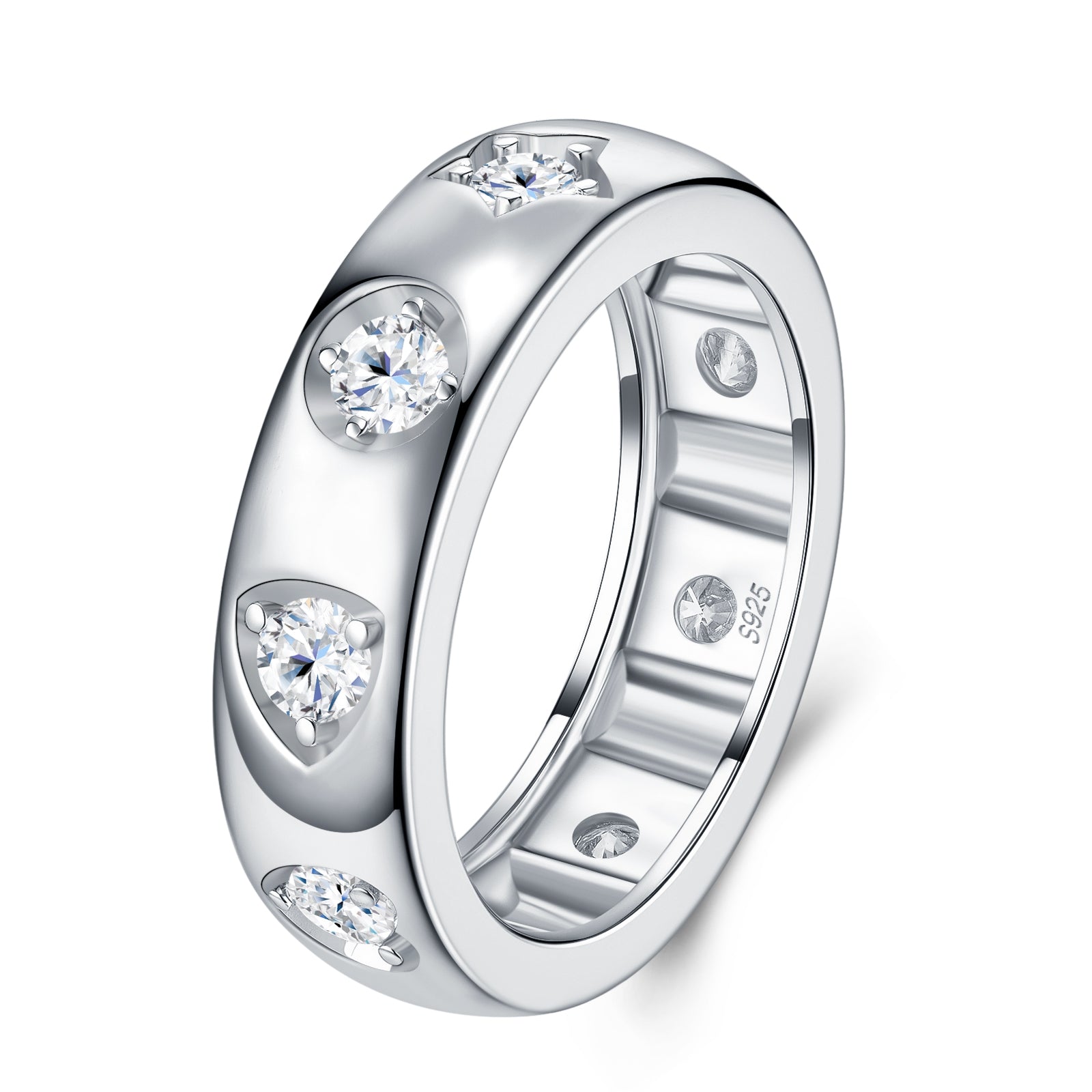 A Luxurious And Fashionable Minimalist Jewelry Ring For Women Featuring A 0.1-carat Top-quality Morganite, Made Of S925 Silver Electroplated With Platinum.